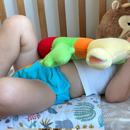 Gogo Shorties Merino-blend Toilet Training Pants - Size Small on child in bed
